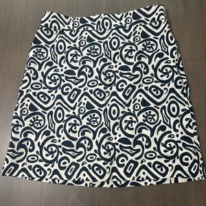 Stylish Blue and White Patterned Skirt